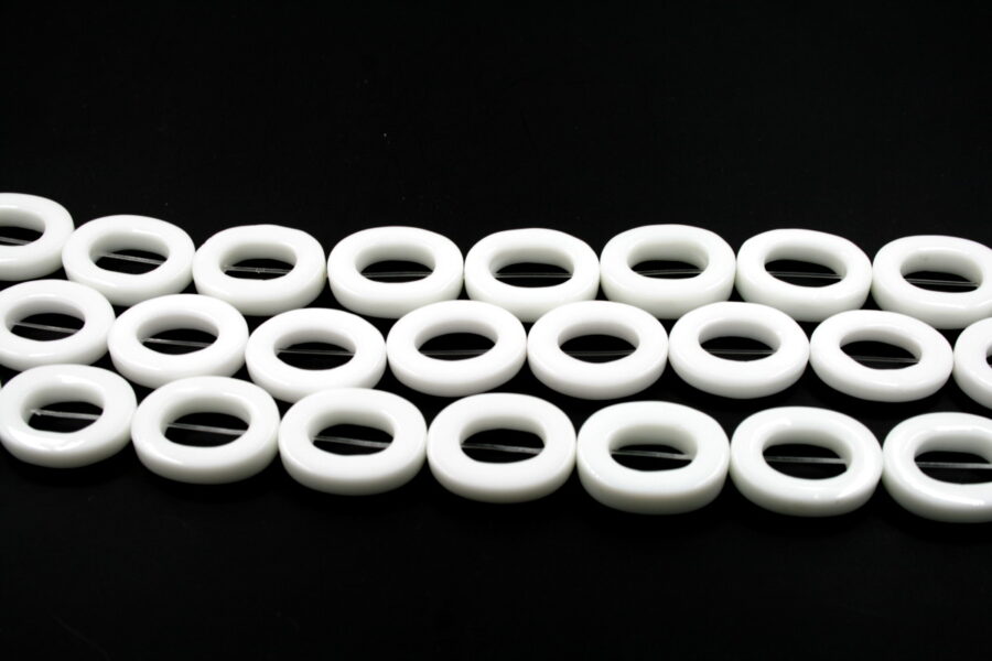 agata bianca fili cornici ovali 25x20mm - immagine 2