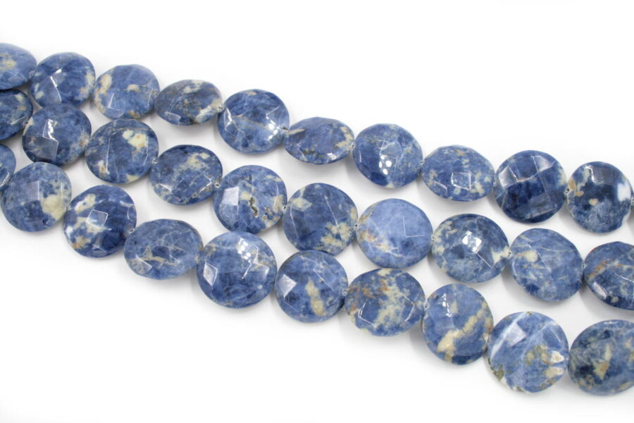 sodalite fili monete sfaccettate 18mm