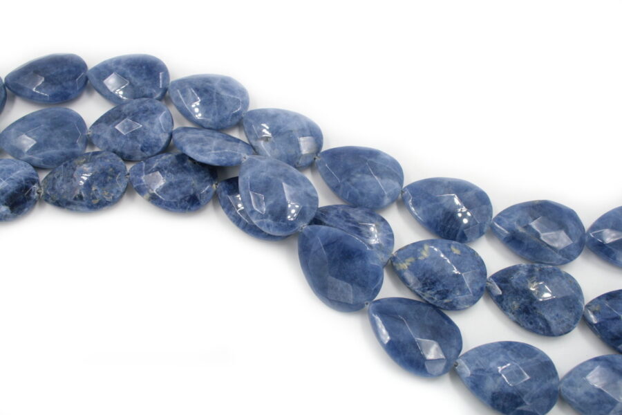 sodalite fili flat drop sfaccettate 40x30mm