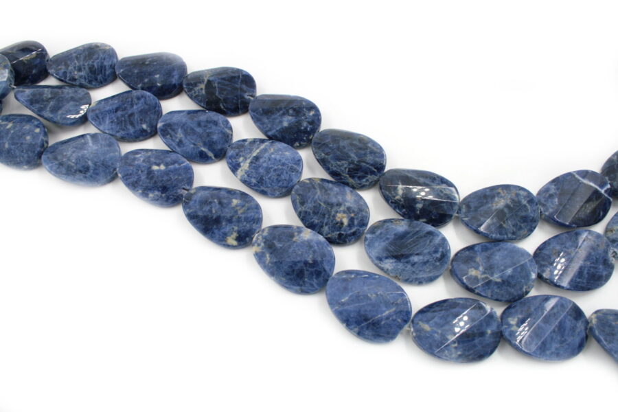 sodalite fili flat oval sfaccettati 40x30mm twist
