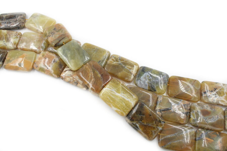 opale verde fili rettangoli 40x30mm