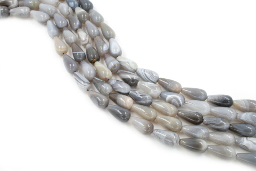 agata botswana grigia fili drop 20x10mm