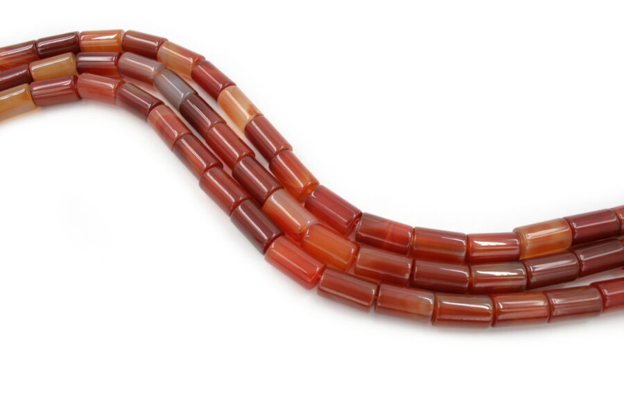 Agata rossa fili cilindri 20x12mm