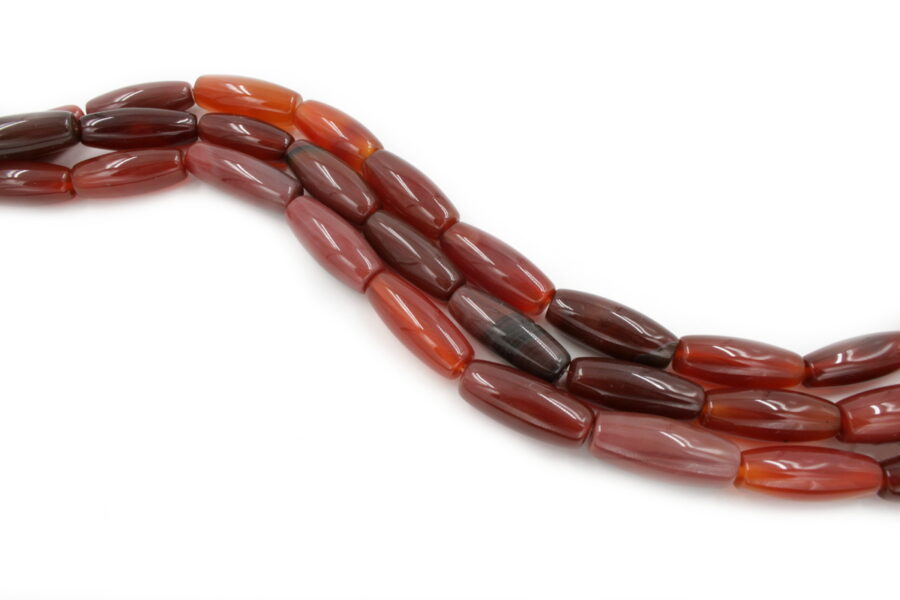 Agata rossa fili olive 35x15mm
