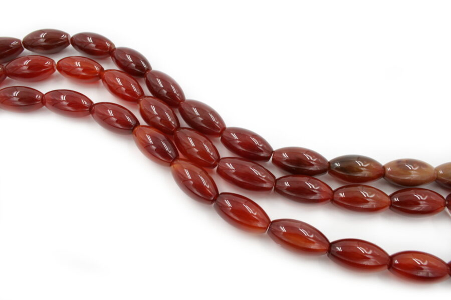 Agata rossa fili olive 30x16mm