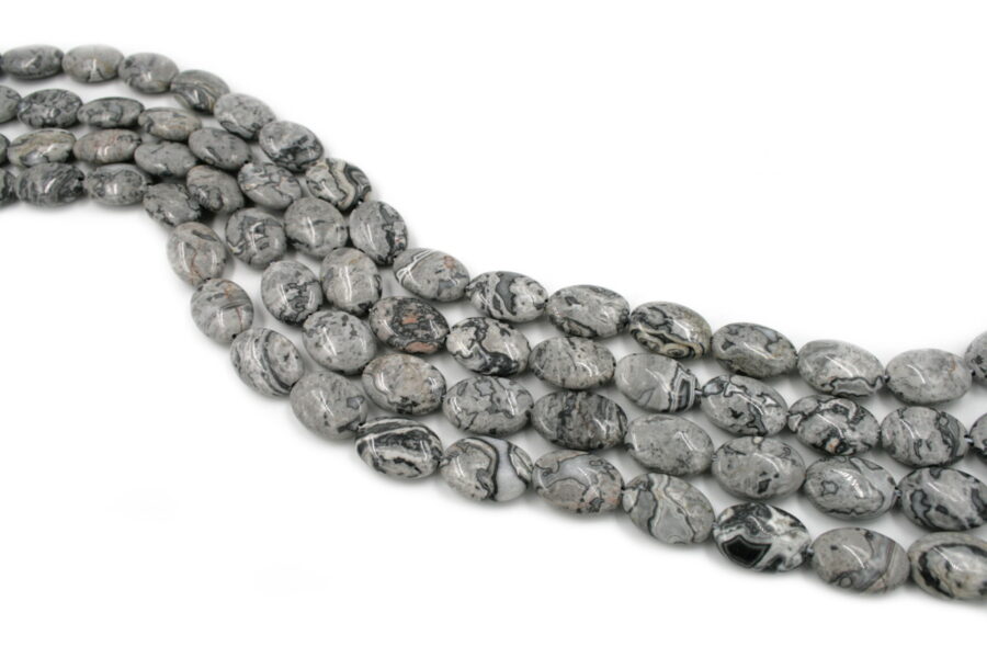 Grey picture fili flat oval 18x13mm