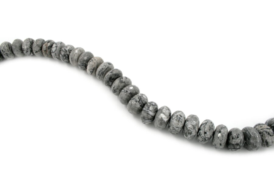 Grey picture fili rondelle sfaccettate 20x12mm