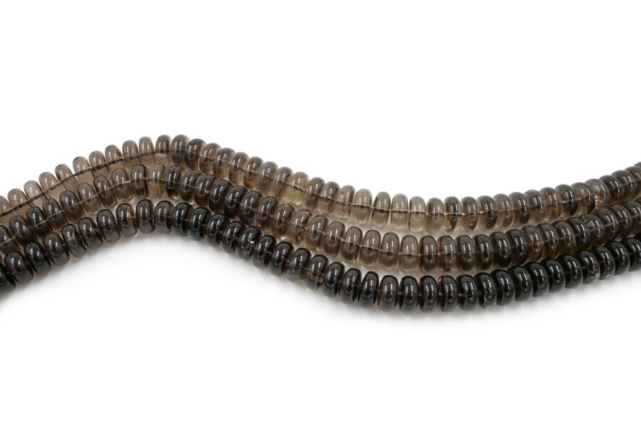 Quarzo fumè fili rondelle 16x8mm