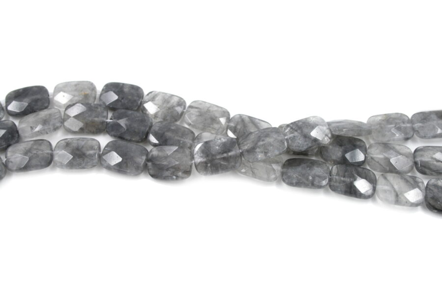 Cloudy quartz fili rettangoli sfaccettati 14x10mm