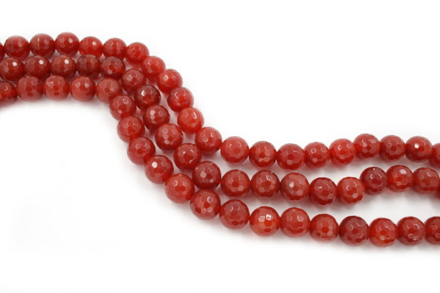 Agata Rossa fili tondi sfaccettati 4mm a 20mm