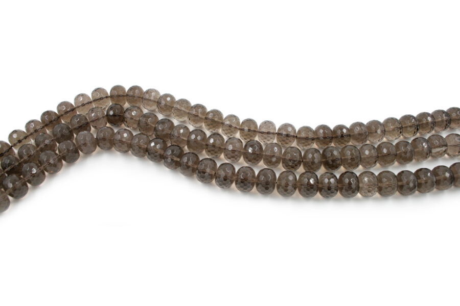 Quarzo fumè fili rondelle sfaccettate 16x12mm