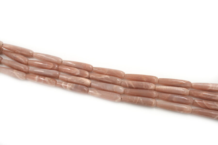 moonstone rosa fili drop sfaccettati 40x10mm
