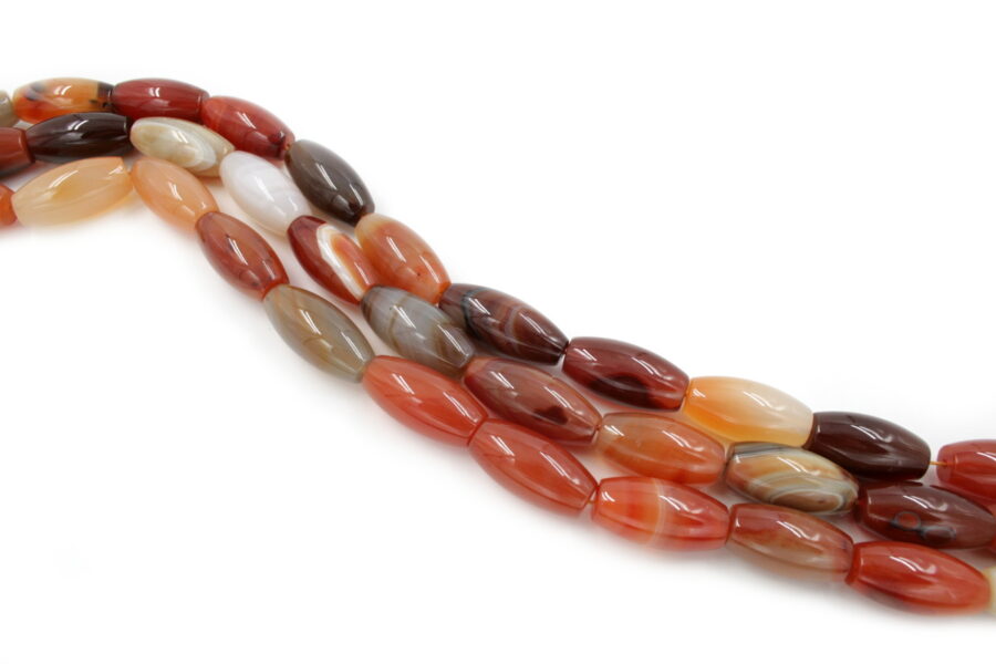 Agata rossa fili olive 36/30x18/15mm - Varie Misure