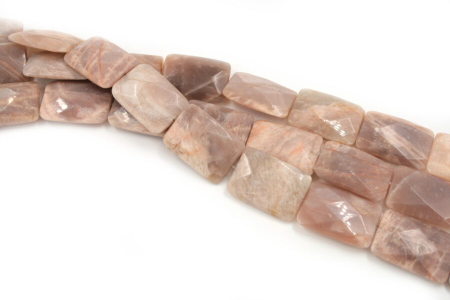 moonstone rosa fili rettangoli sfaccettati 20x15mm
