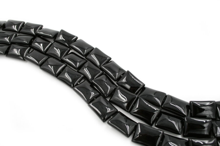 Agata nera fili rettangoli 20x15mm