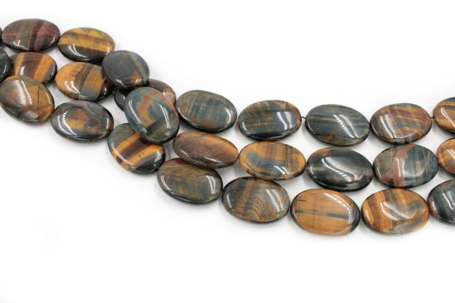 brown tiger eye fili flat oval 30x22mm