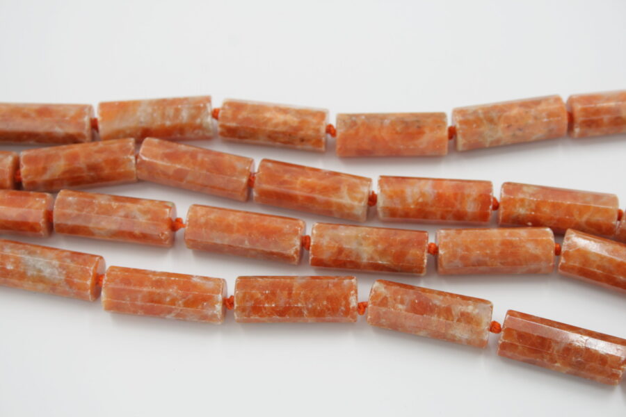 orange calcite fili cilindri sfaccettati 40x16mm
