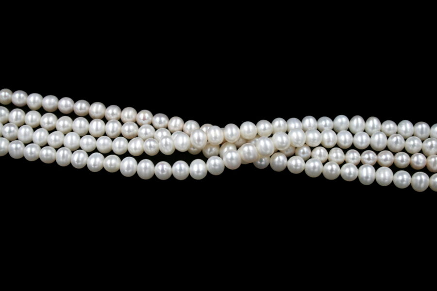 Perle d'acqua Dolce fili round 5½-6mm - Naturale - immagine 3
