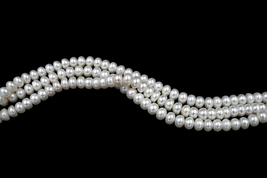 Perle d'acqua Dolce fili "button" 11-12mm