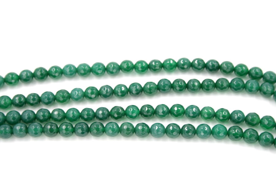 agata verde fili round sfaccettati 4mm