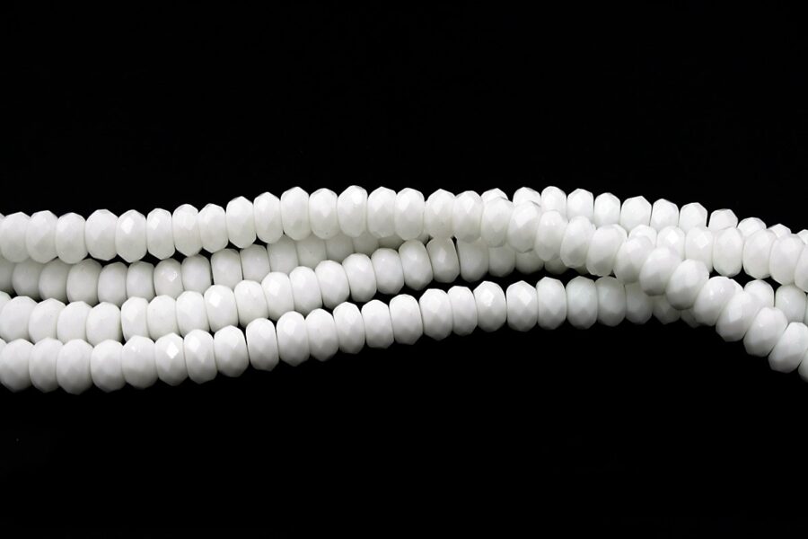 agata bianca fili rondelle sfaccettate 6x4mm