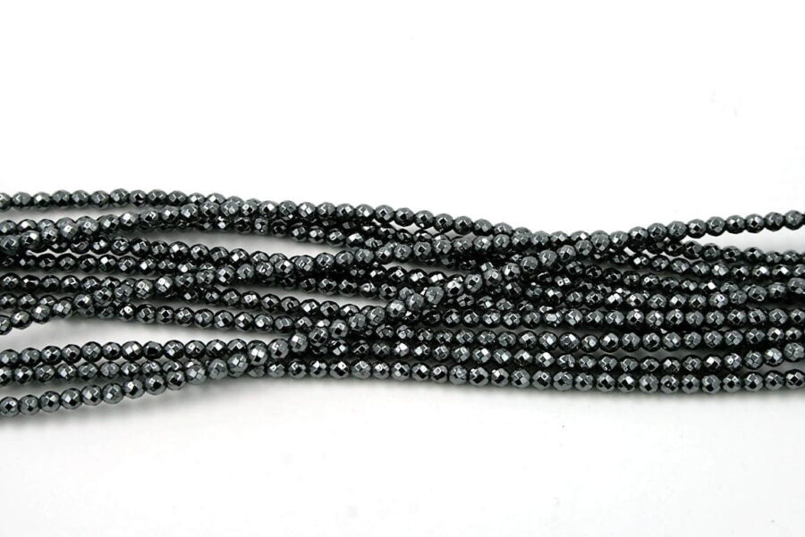Ematite fili round sfaccettati 3mm
