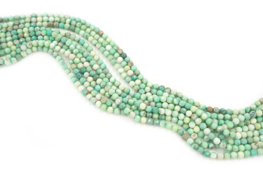 Green grass agate fili round sfaccettati 4mm