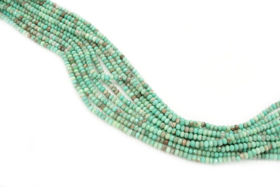 green grass agate fili rondelle sfaccettate 4x3mm