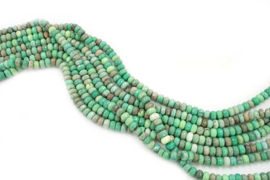 green grass agate fili rondelle sfaccettate 8x5mm