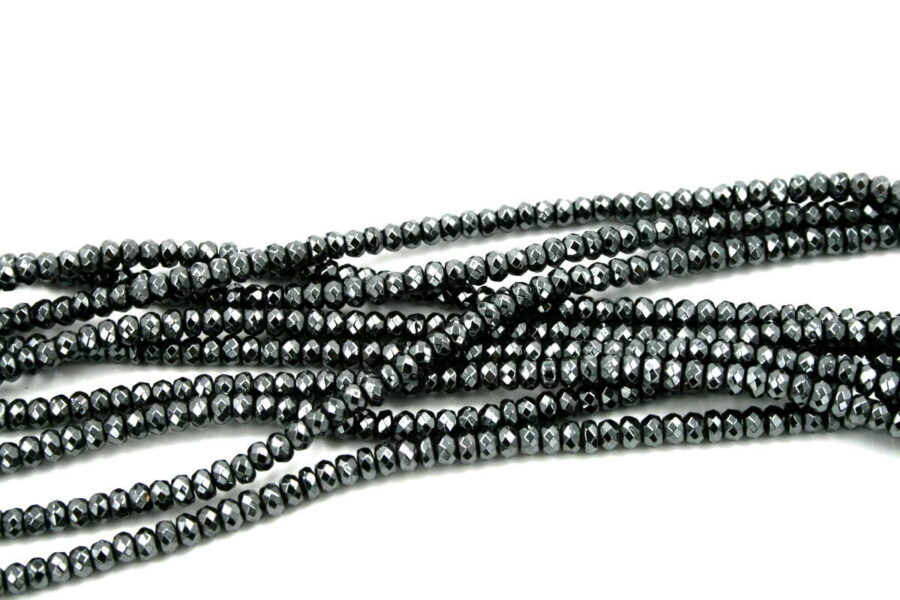 Ematite fili rondelle sfaccettate 4x3mm
