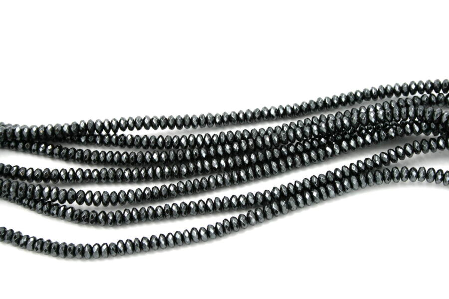 Ematite fili rondelle sfaccettate 6x3mm