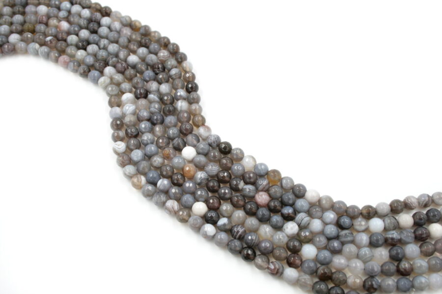 agata botswana grigia fili round sfaccettati 6mm