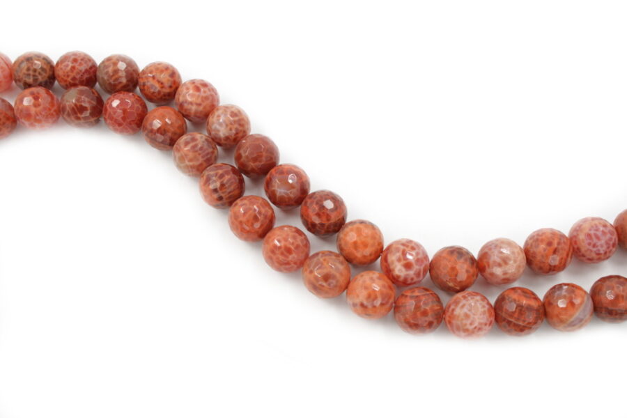 fire agate fili round sfaccettati 14mm