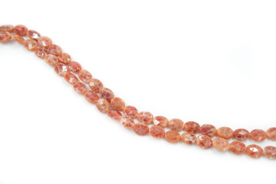 fire agate fili flat oval sfaccettati 10x8mm