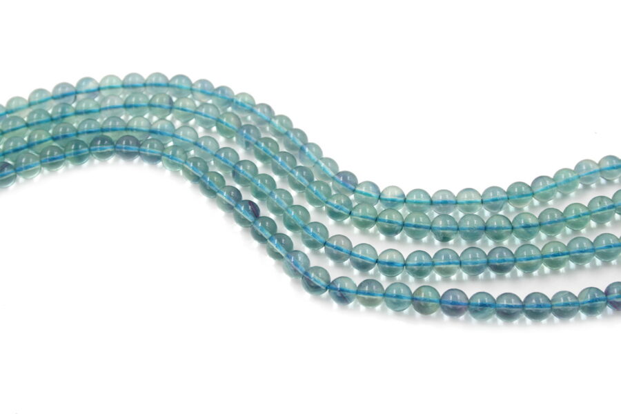 Fluorite blu fili round 6mm - Qualità AA