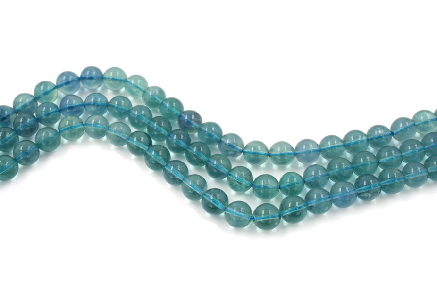 Fluorite blu fili round 10mm - Qualità AA
