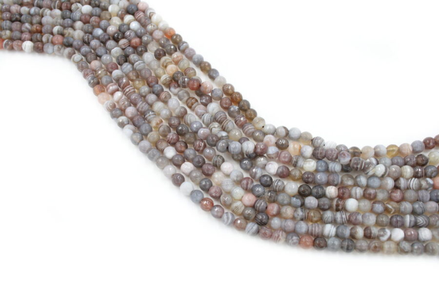 agata botswana fili round sfaccettati 4mm