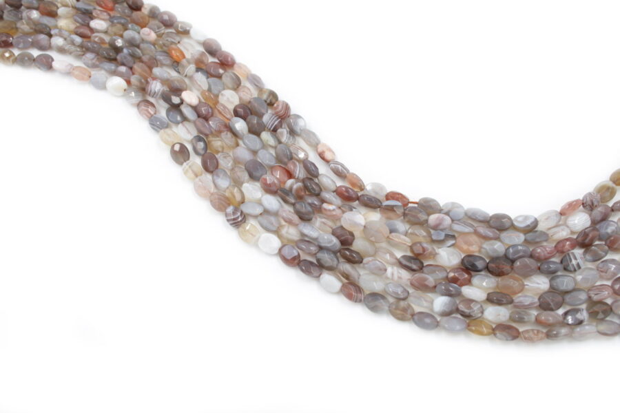 agata botswana fili flat oval sfaccettati 8x6mm