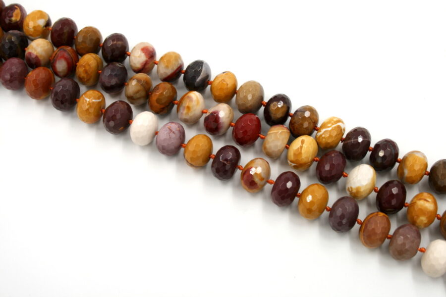 mookaite fili rondelle sfaccettate 18x13mm