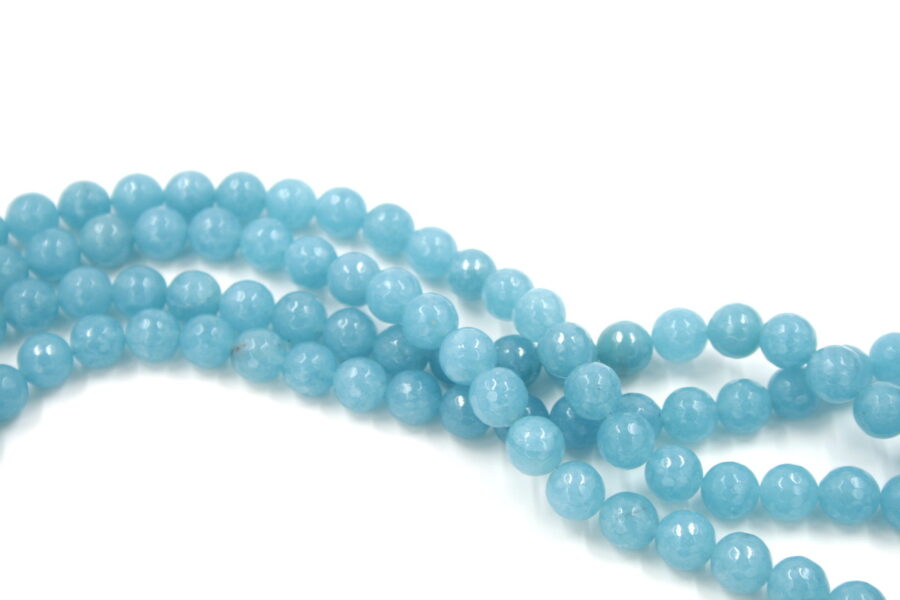 Quarzo spugna Blu fili tondi sfaccettati 3mm a 14mm
