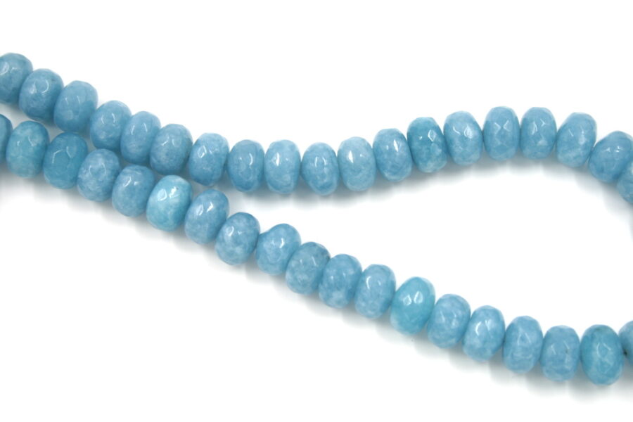 Blue spong quartz fili rondelle sfaccettate 12x8mm