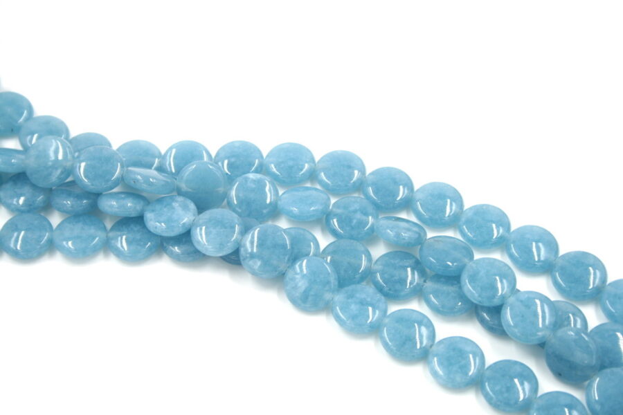 Blue spong quartz fili monete 14mm