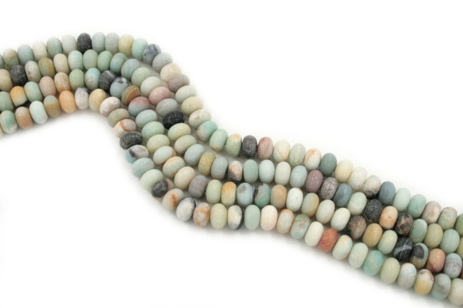 Amazzonite fili rondelle 10x6mm matt. mult.