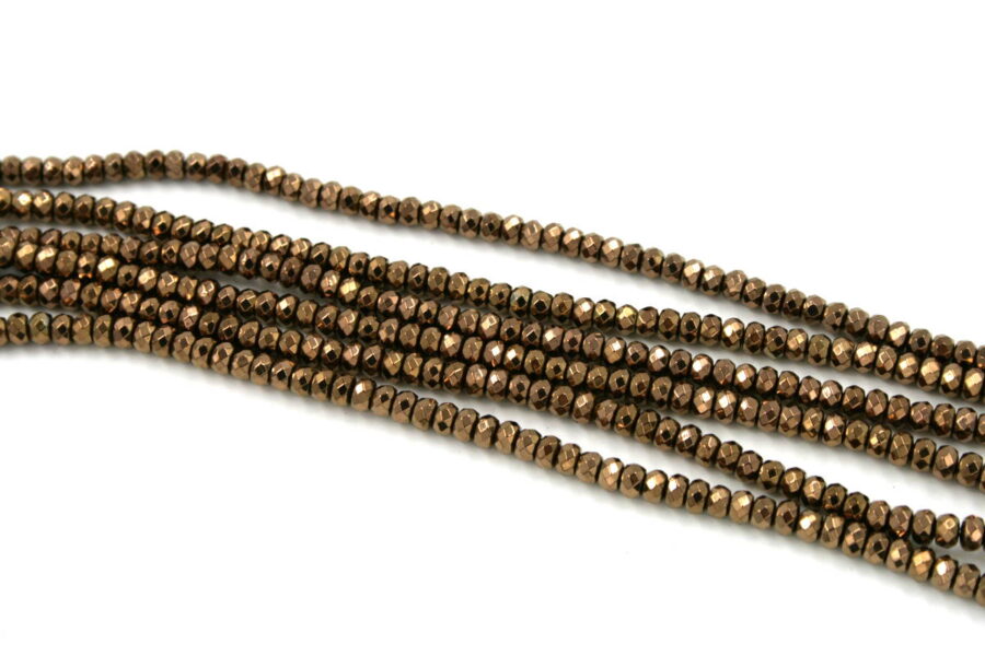 Ematite fili rondelle sfaccettate 4x3mm rame