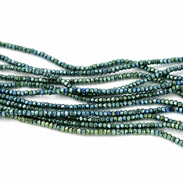 Ematite fili rondelle sfaccettate 3x2mm verde
