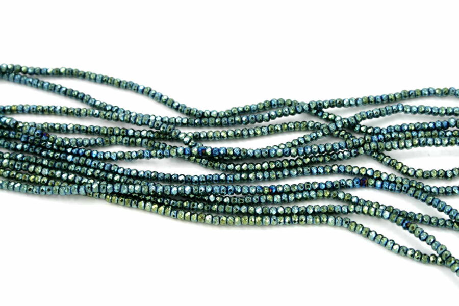 Ematite fili rondelle sfaccettate 3x2mm verde