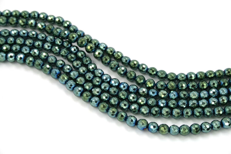 Ematite fili round sfaccettati 6mm verde
