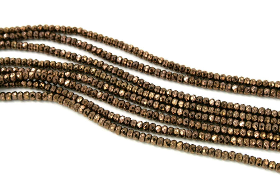 Ematite fili rondelle sfaccettate 4x3mm bronzo