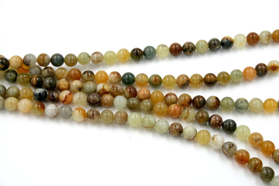 Giada Gialla Multicolore fili tondi 8mm a 12mm