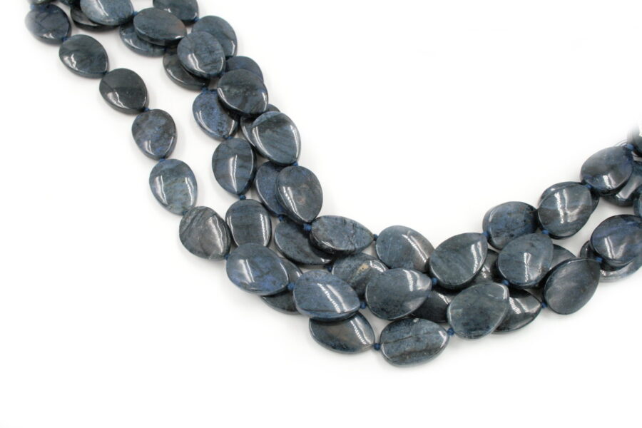 dumortierite fili flat drop 25x18mm
